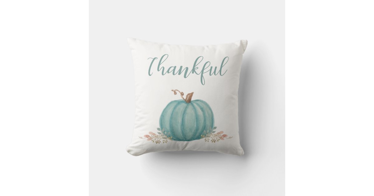 So Thankful Pumpkin Throw Pillow