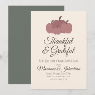 Thankful Pumpkins Thanksgiving Dinner Family Invitation