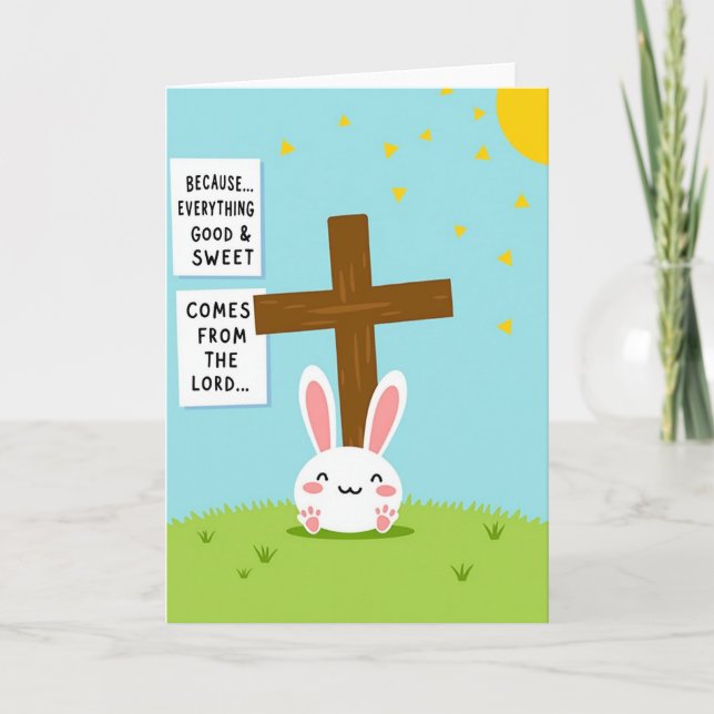 Thankful Rabbit Blessing Card (Front)