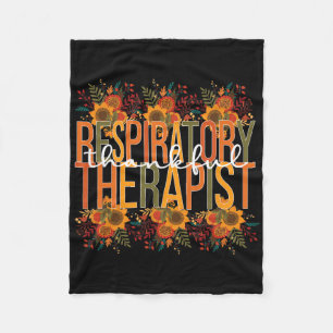 Thankful Respiratory Therapist Thanksgiving  Fleece Blanket