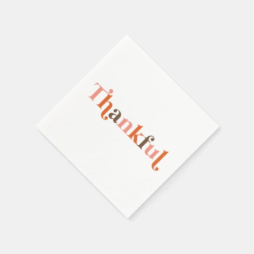 Thankful Retro Font Thanksgiving Napkins