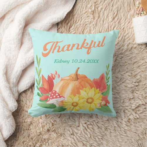 Thankful Retro Vibes Transplant Custom Throw Pillow