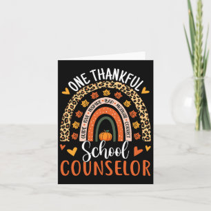 Thankful School Counselor Thanksgiving Rainbow Cou Card