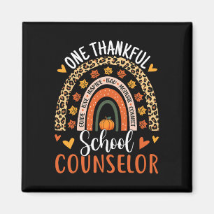 Thankful School Counselor Thanksgiving Rainbow Cou Magnet