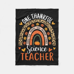 Thankful Science Teacher Thanksgiving Rainbow Teac Fleece Blanket