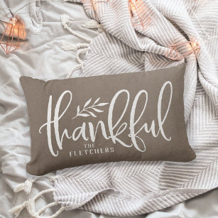 Thankful Season   Personalized Thanksgiving Lumbar Pillow