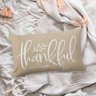Thankful Season   Personalized Thanksgiving Lumbar Pillow