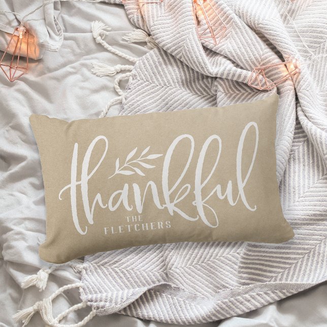 Thankful Season | Personalized Thanksgiving Lumbar Pillow (Creator Uploaded)