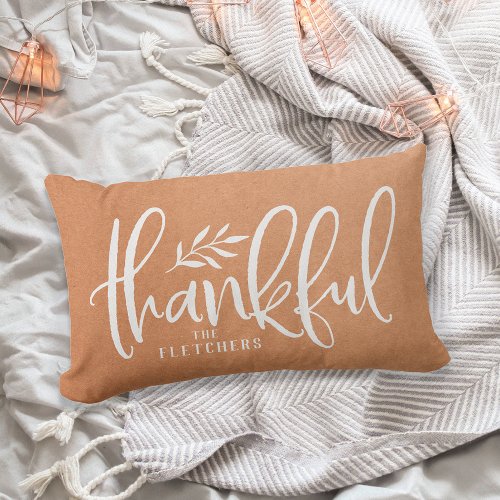 Thankful Season  Personalized Thanksgiving Lumbar Pillow