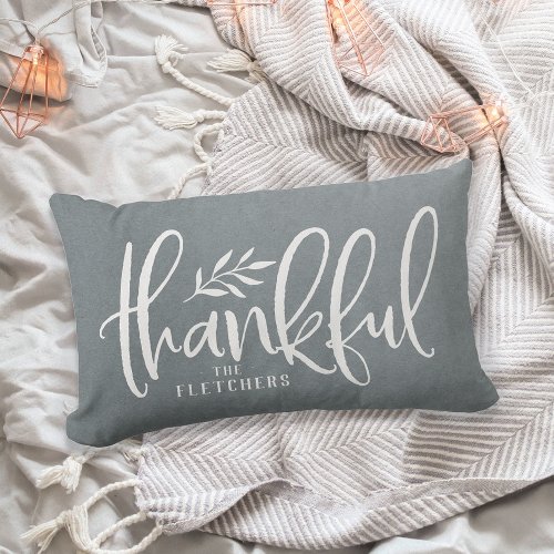 Thankful Season  Personalized Thanksgiving Lumbar Pillow