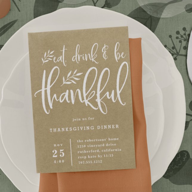 Thankful Season | Thanksgiving Dinner Invitation (Creator Uploaded)
