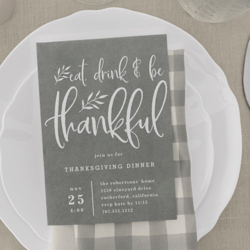 Thankful Season  Thanksgiving Dinner Invitation