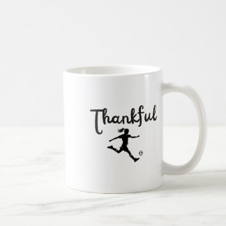 Thankful Soccer Player Girl Thanksgiving Footller Coffee Mug