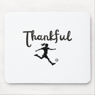 Thankful Soccer Player Girl Thanksgiving Footller Mouse Pad