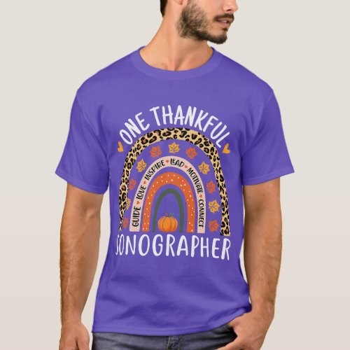 Thankful Sonographer Thanksgiving Rainbow Sonogram T_Shirt