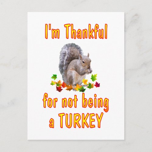 Thankful Squirrel Holiday Postcard