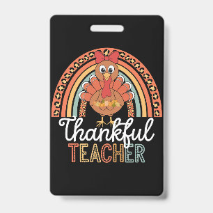 Thankful Teacher Blessed Thanksgiving School Badge