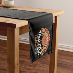 Thankful Teacher Blessed Thanksgiving School Short Table Runner