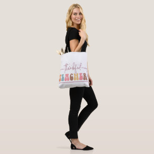 Thankful Teacher Thanksgiving Tote Bag
