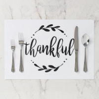 Thankful Tearaway Paper Placemat - White Back