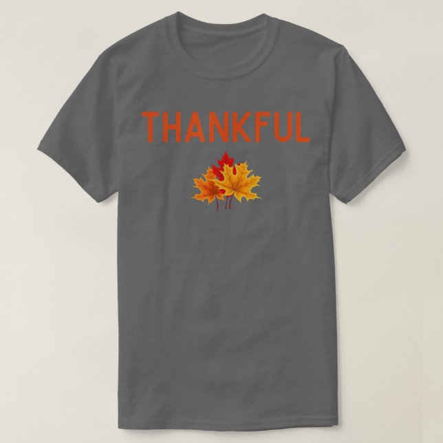 THANKFUL, THANKSGIVING, AUTUMNAL FALL LEAVES WOMEN T-Shirt (Design Front)