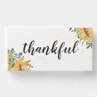 Thankful. Thanksgiving Fall Home-Decor Wooden Box Sign