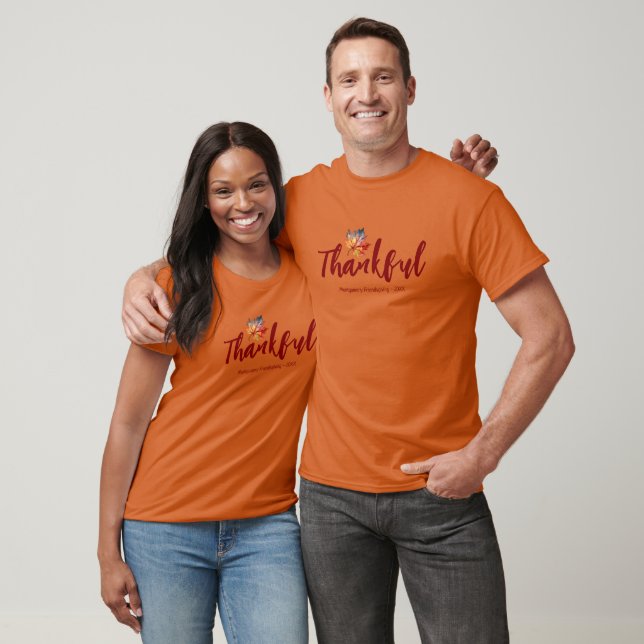 Thankful Thanksgiving Friendsgiving Custom T-Shirt (Unisex)