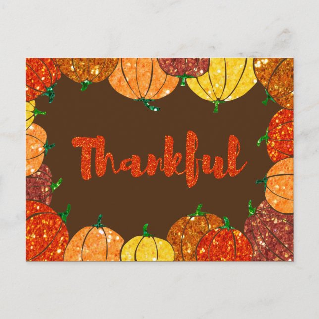 Thankful Thanksgiving Holiday Card (Front)