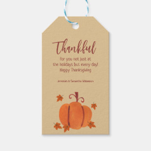 Thankful For You Labels, Thanksgiving Hostess Gifts