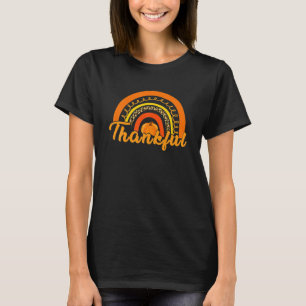 Thankful Thanksgiving Leopard Rainbow For Women T-Shirt