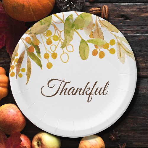 Thankful Thanksgiving  Paper Plates