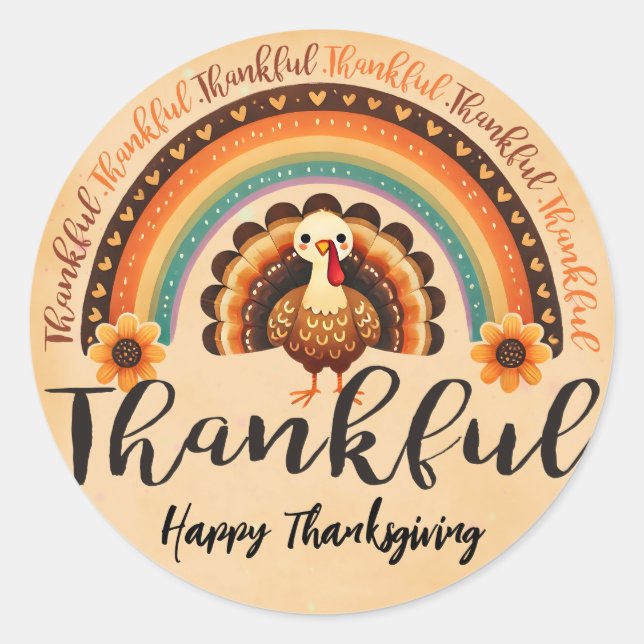 Thankful/ Thanksgiving sticker (Front)