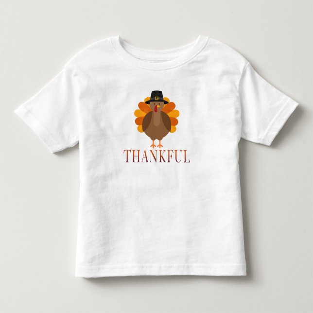 Thankful Thanksgiving Turkey Toddler T-shirt (Front)