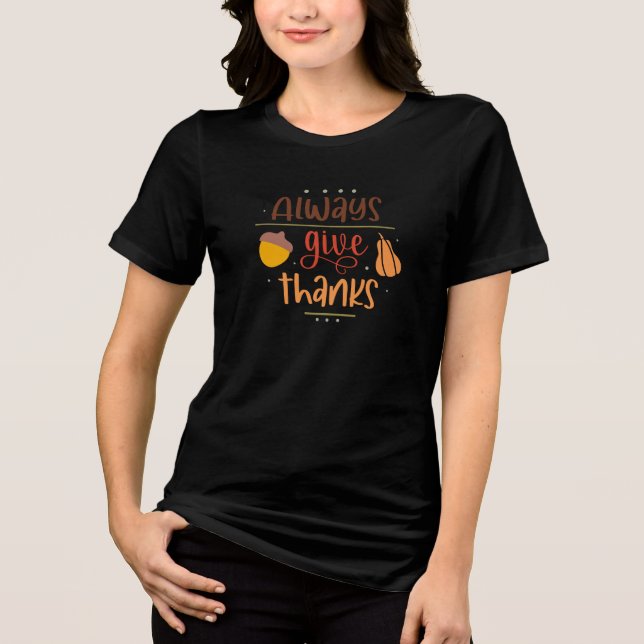 Thankful Thanksgiving Women's T-Shirt Tri-Blend Shirt (Front)