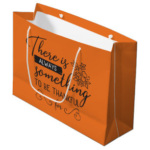 Thankful Thanksgiving word art Large Gift Bag