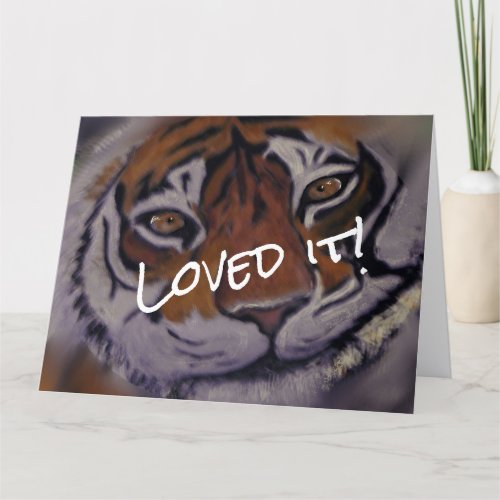 Thankful Tiger with Smile and Bright Eyes Thank You Card