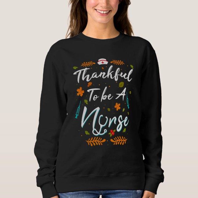 Thankful To Be A Nurse Thanksgiving Scrub Top Fall (Front)
