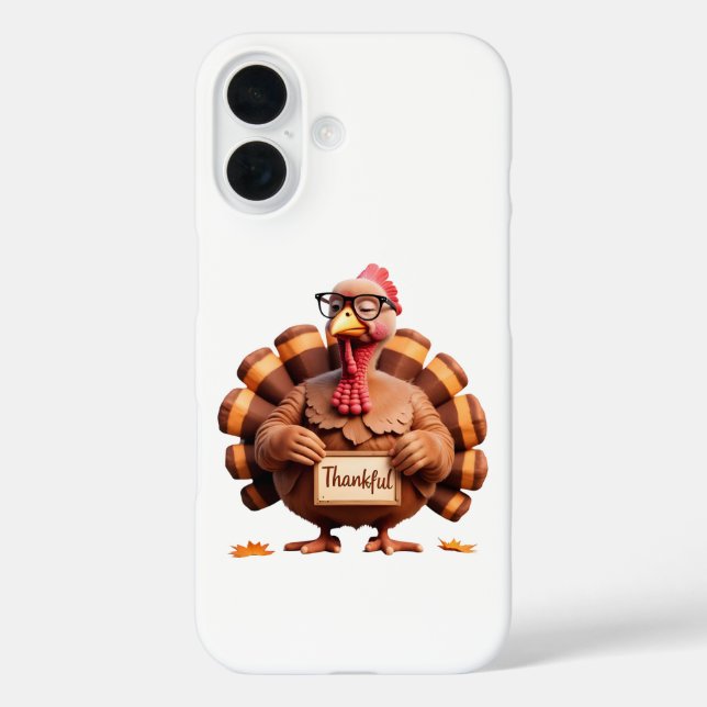 Thankful Turkey Design – Funny Holiday Art Case-Mate iPhone Case (Back)