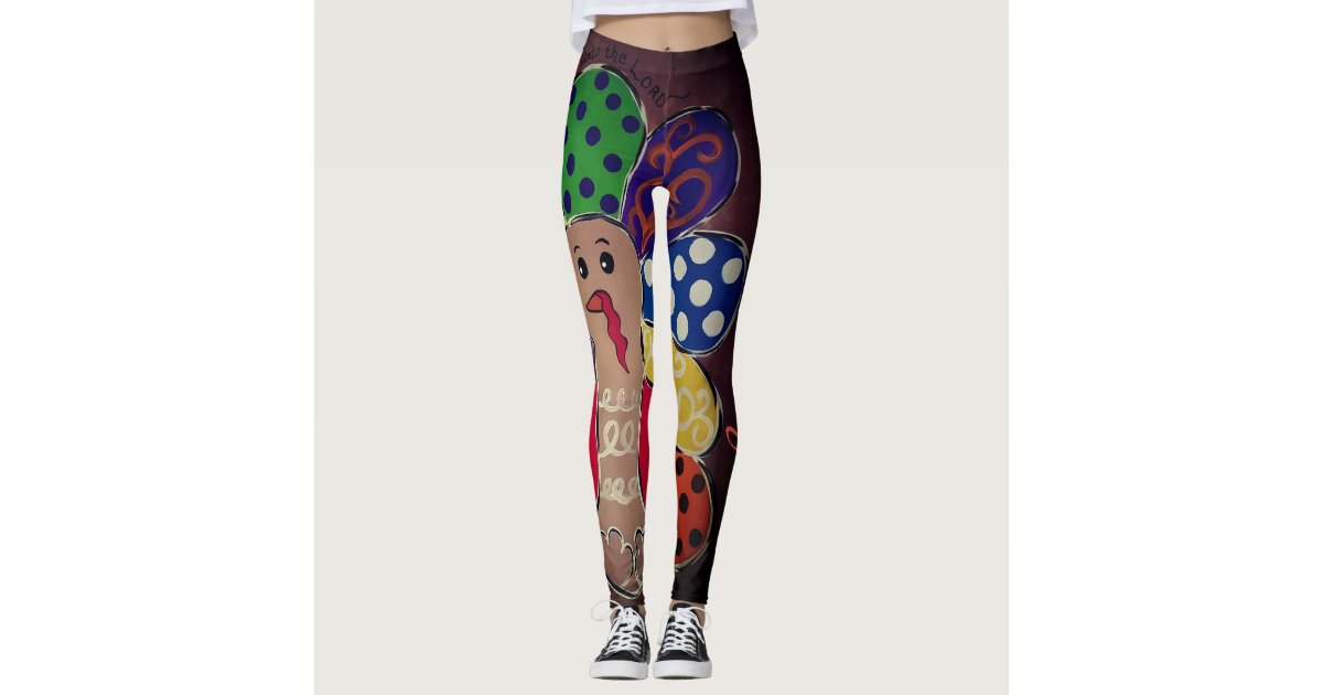  Women Thanksgiving Leggings Turkey Printed High Waist  Thankful Grateful Tights Pants S