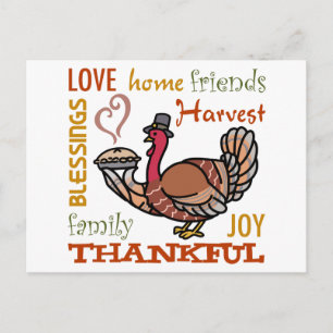 Thankful Turkey Postcard