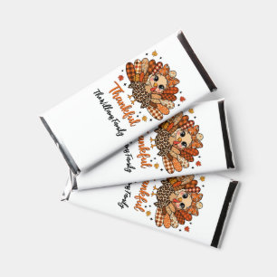 Thankful Turkey with Autumn Patchwork Feathers Hershey Bar Favors