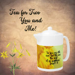 Thankful Yellow Daffodils Scripture Teapot<br><div class="desc">Give a touch of elegance and faith to your kitchen with the Yellow Daffodils Scripture Porcelain Teapot. Designed with yellow daffodils and the uplifting scripture from Psalms 118:1, "Give thanks to the Lord, for he is good; his love endures forever." This teapot will be a delightful addition to your home...</div>