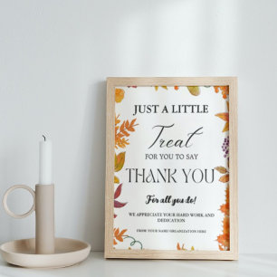 Thankgiving fall Treat Thank you Appreciation Sign