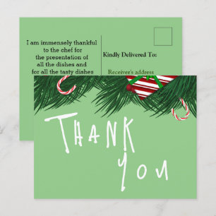 Thanking for a restaurant postcard