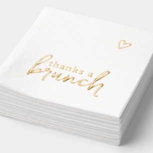 Thanks a Brunch Love Heart Minimalist Foil Napkins