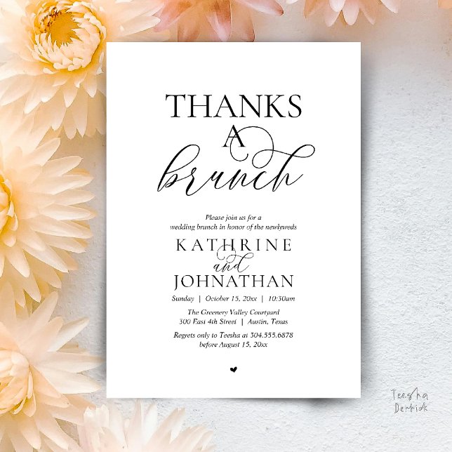 Thanks A Brunch, Modern Classy Wedding Invitation (Thanks A Brunch, Modern Classy Wedding Invitation Card in Black and White)