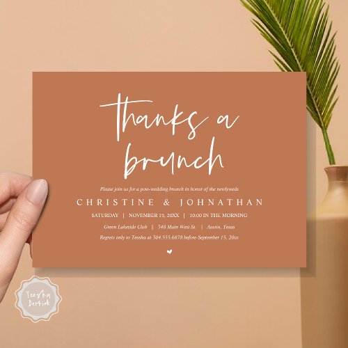 Thanks a brunch post wedding celebration invitati invitation