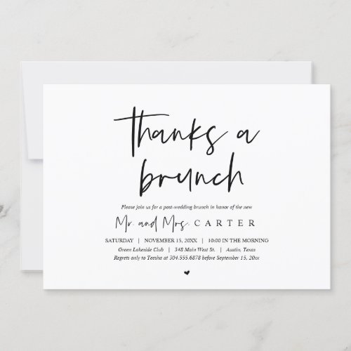 Thanks a brunch post wedding celebration invitation