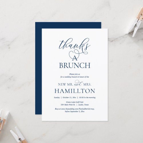 Thanks a Brunch Post Wedding Elopement Party  Inv Invitation