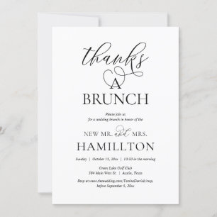 Thanks a Brunch, Post Wedding Elopement Party  Invitation